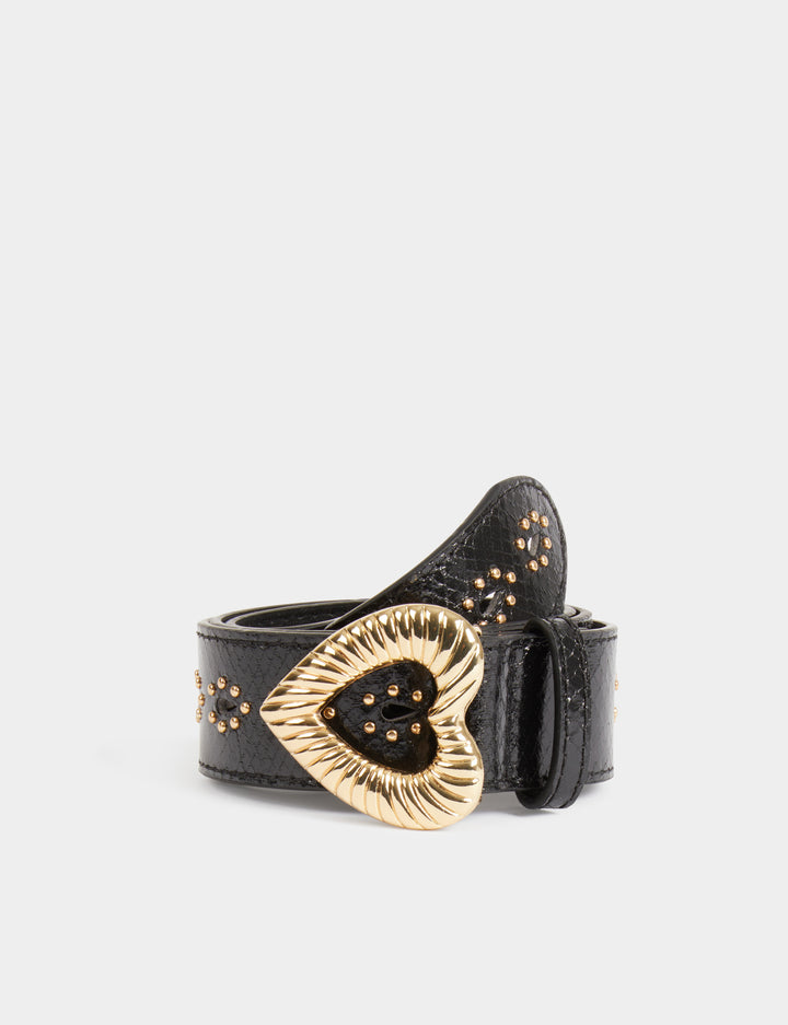Ceinture croco boucle coeur