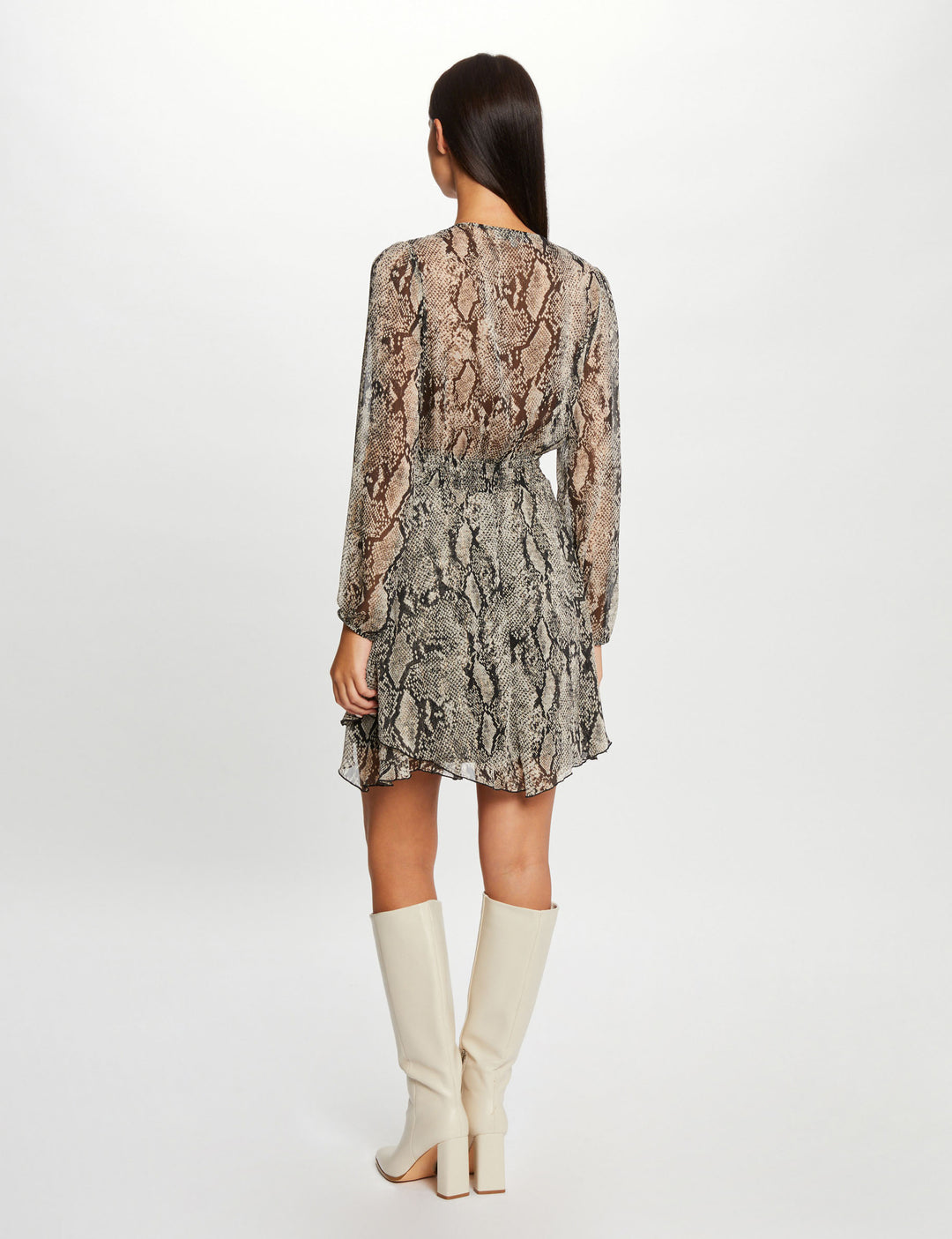 Robe évasée imprimé python