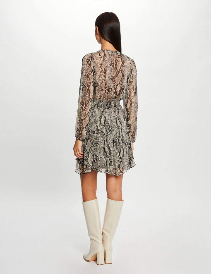 Robe évasée imprimé python