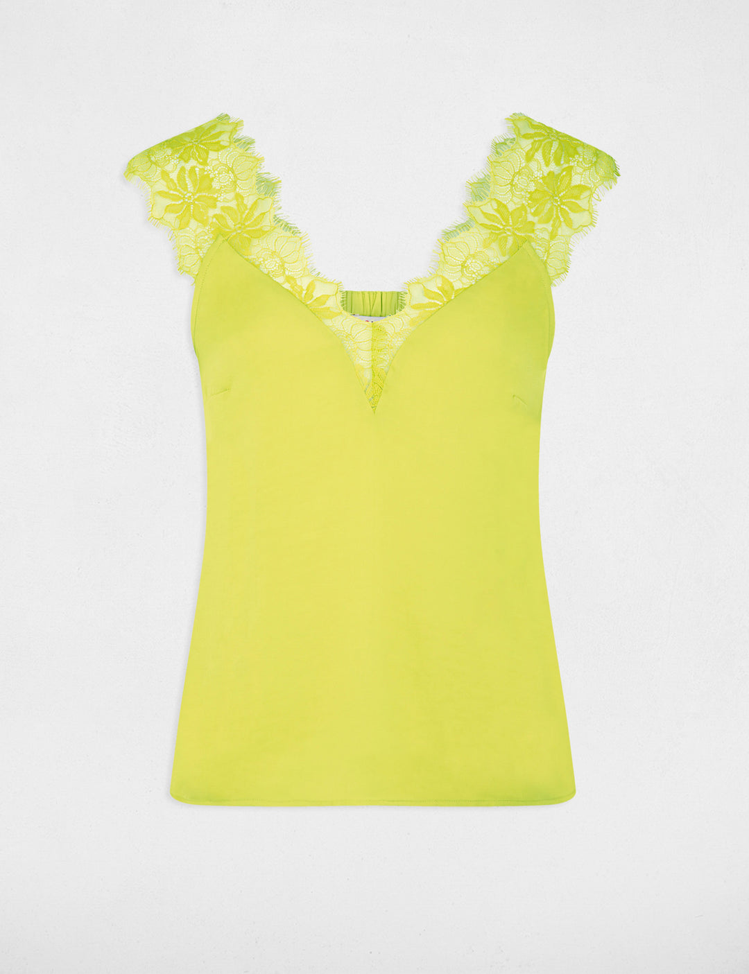 Blouse bretelles larges en dentelle