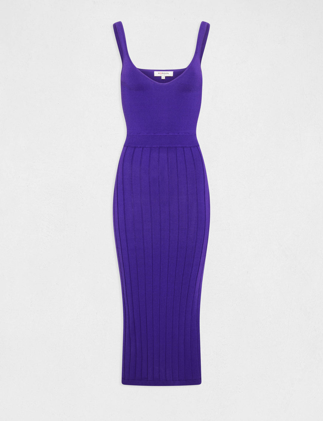 Robe pull longue ajustée fendue