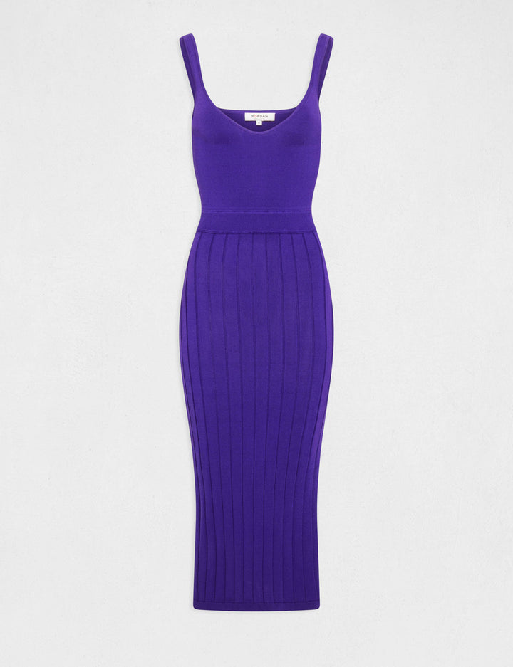 Robe pull longue ajustée fendue