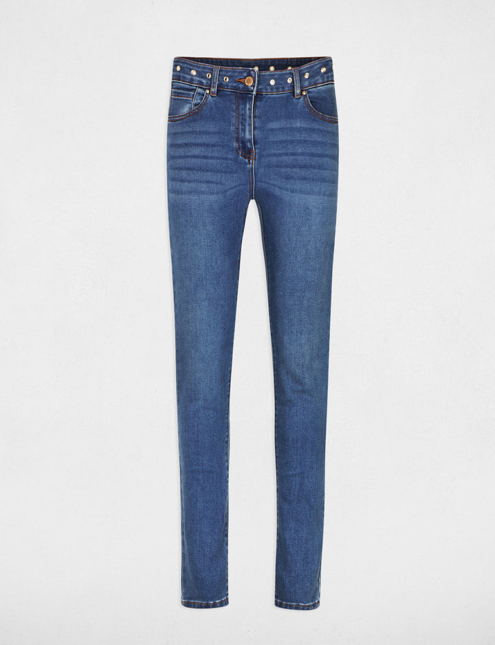 Jeans slim détails oeillets