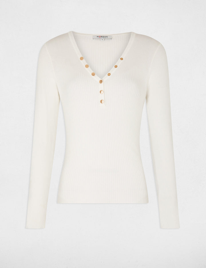 Pull manches longues avec boutons