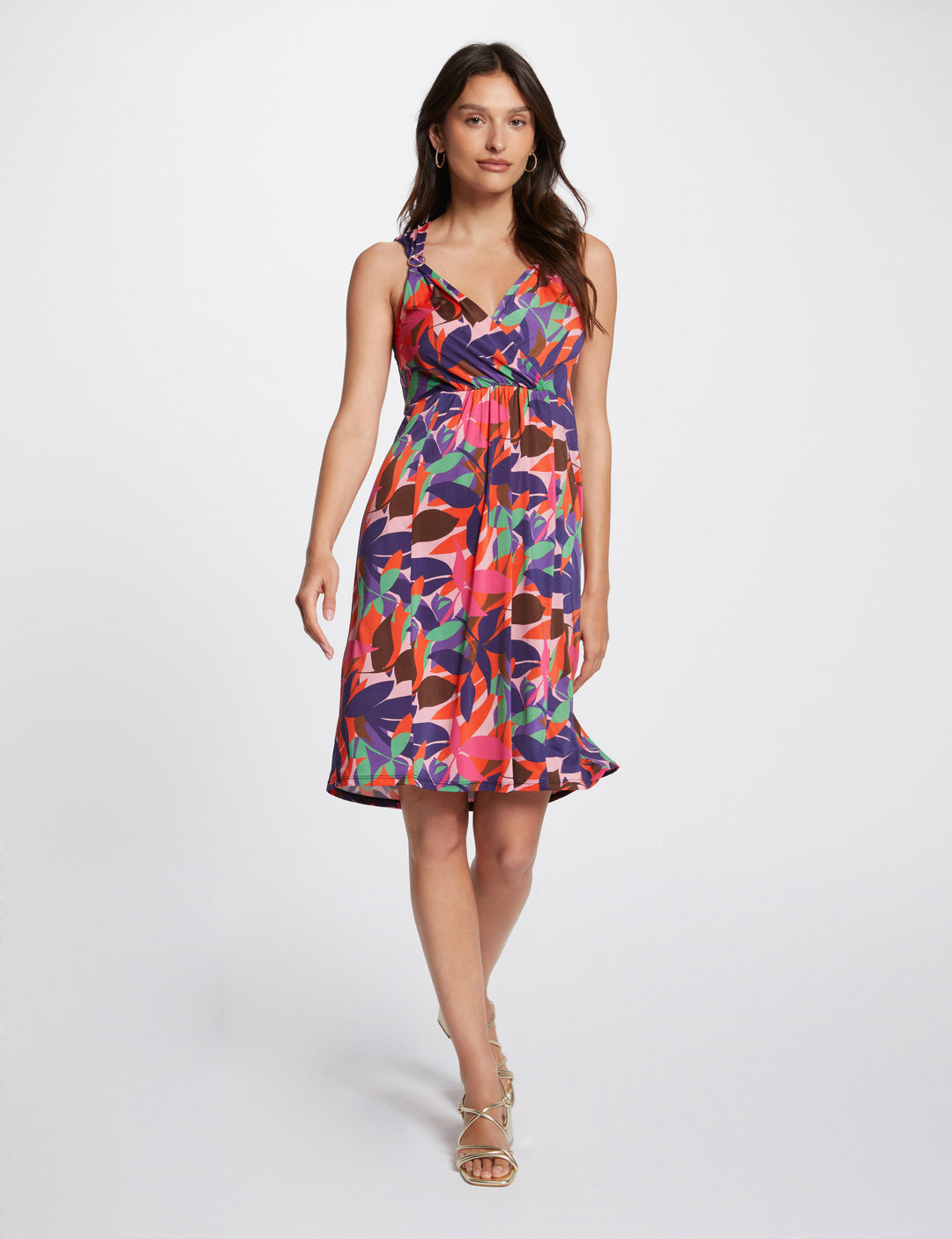 Robe courte évasée imprimée