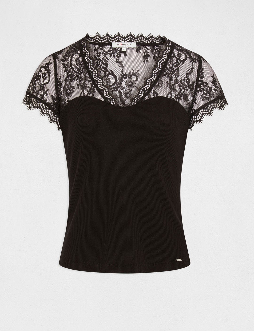 T-shirt manches courtes à  dentelle