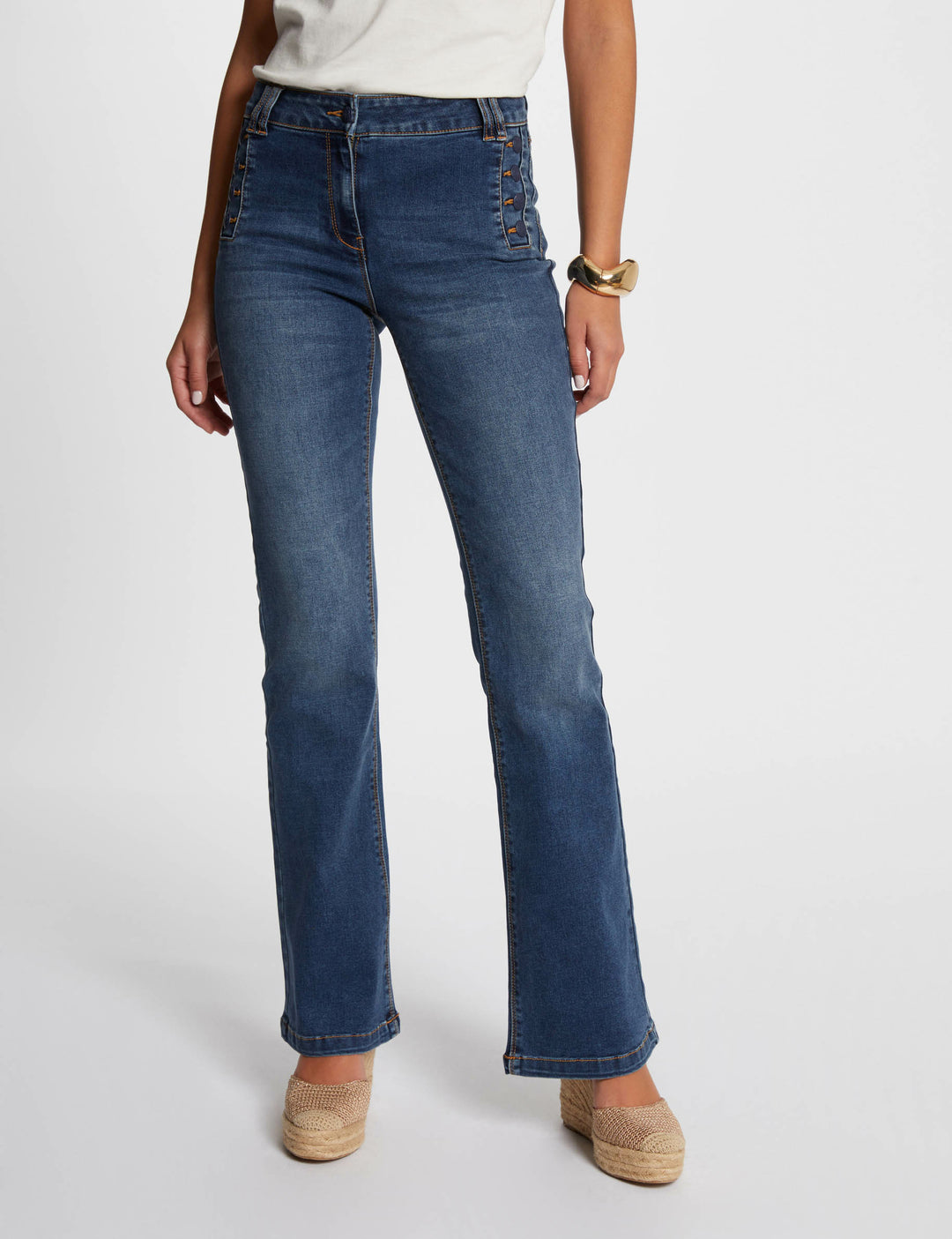 Jeans flare à  pont