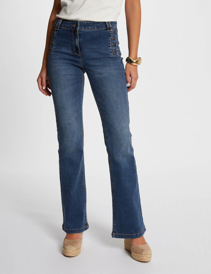 Jeans flare à  pont