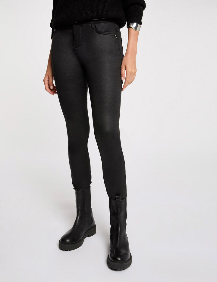 Pantalon slim enduit