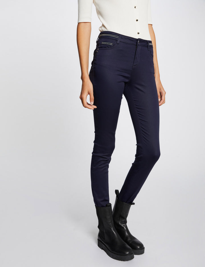 Pantalon slim enduit