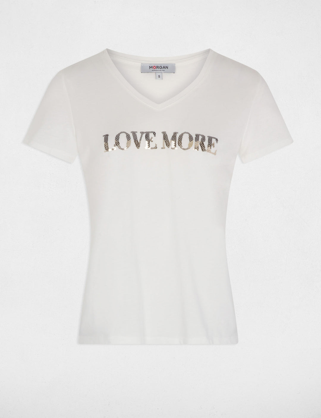 T-shirt inscription et sequins