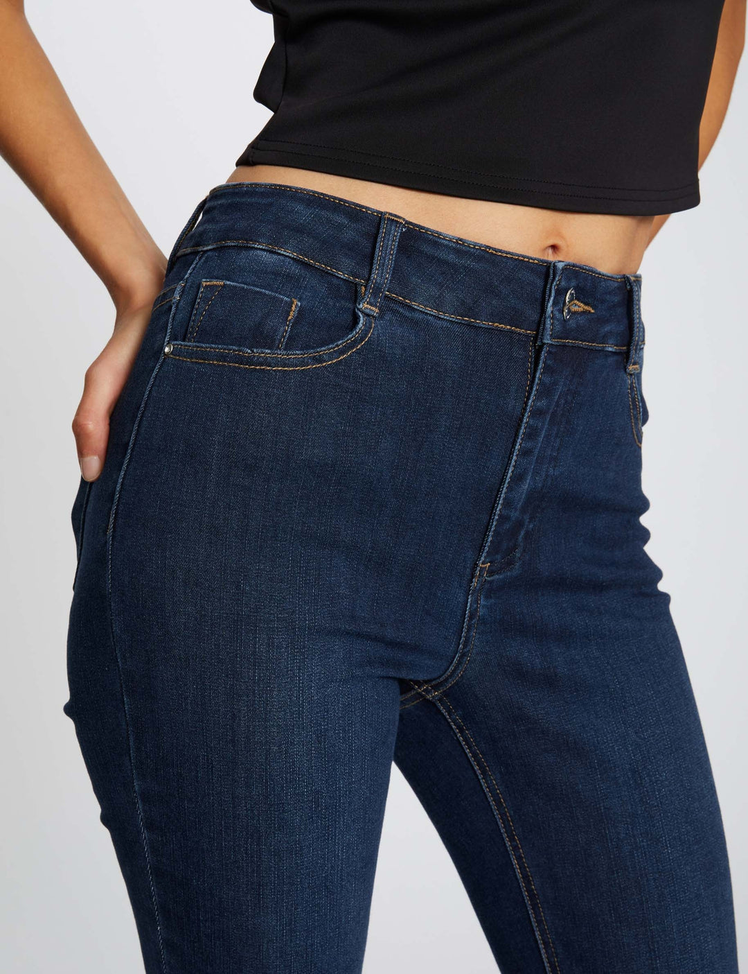 Jeans slim taille haute 7/8ème