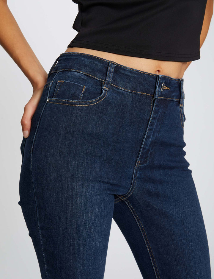 Jeans slim taille haute 7/8ème