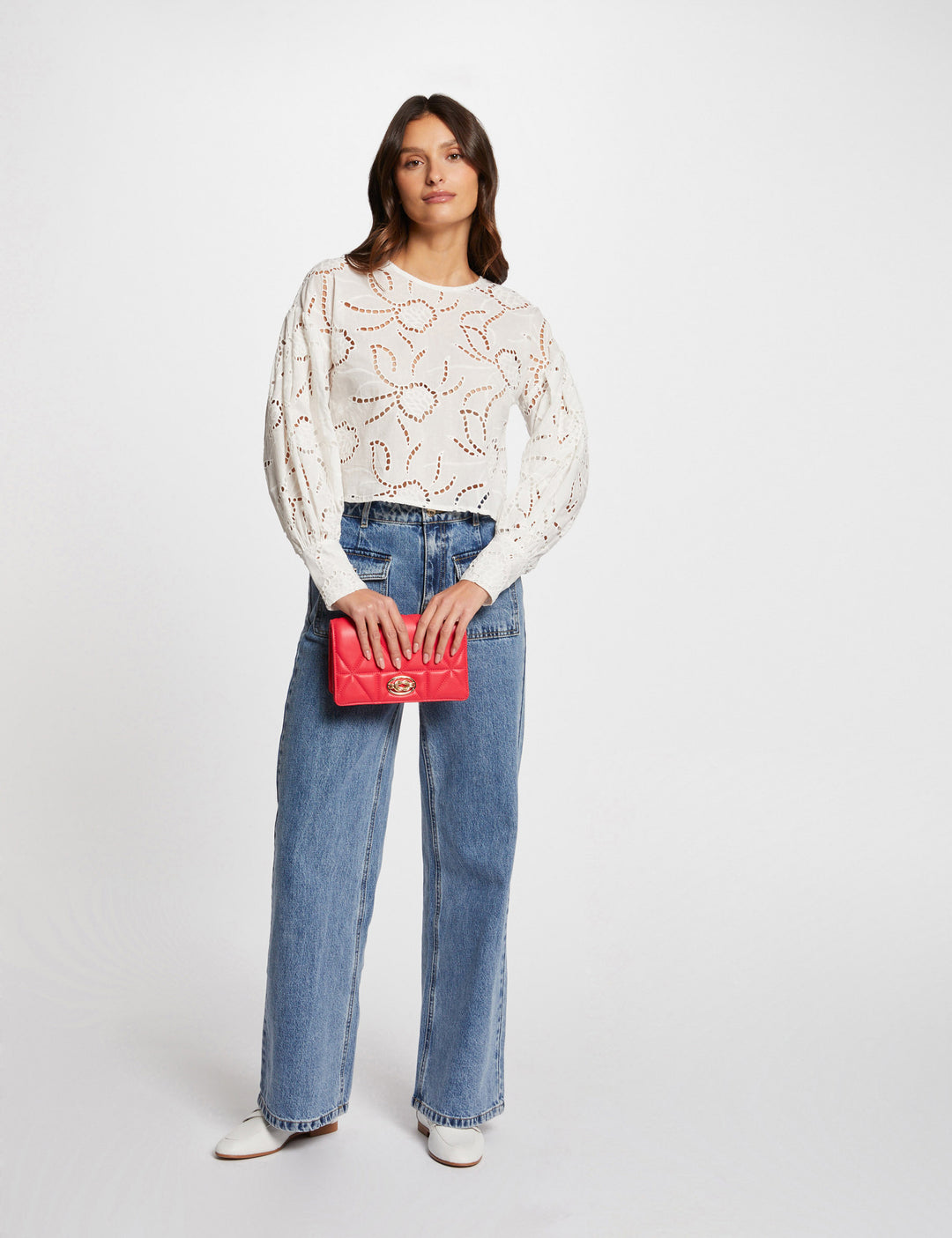 Top broderie anglaise zippé