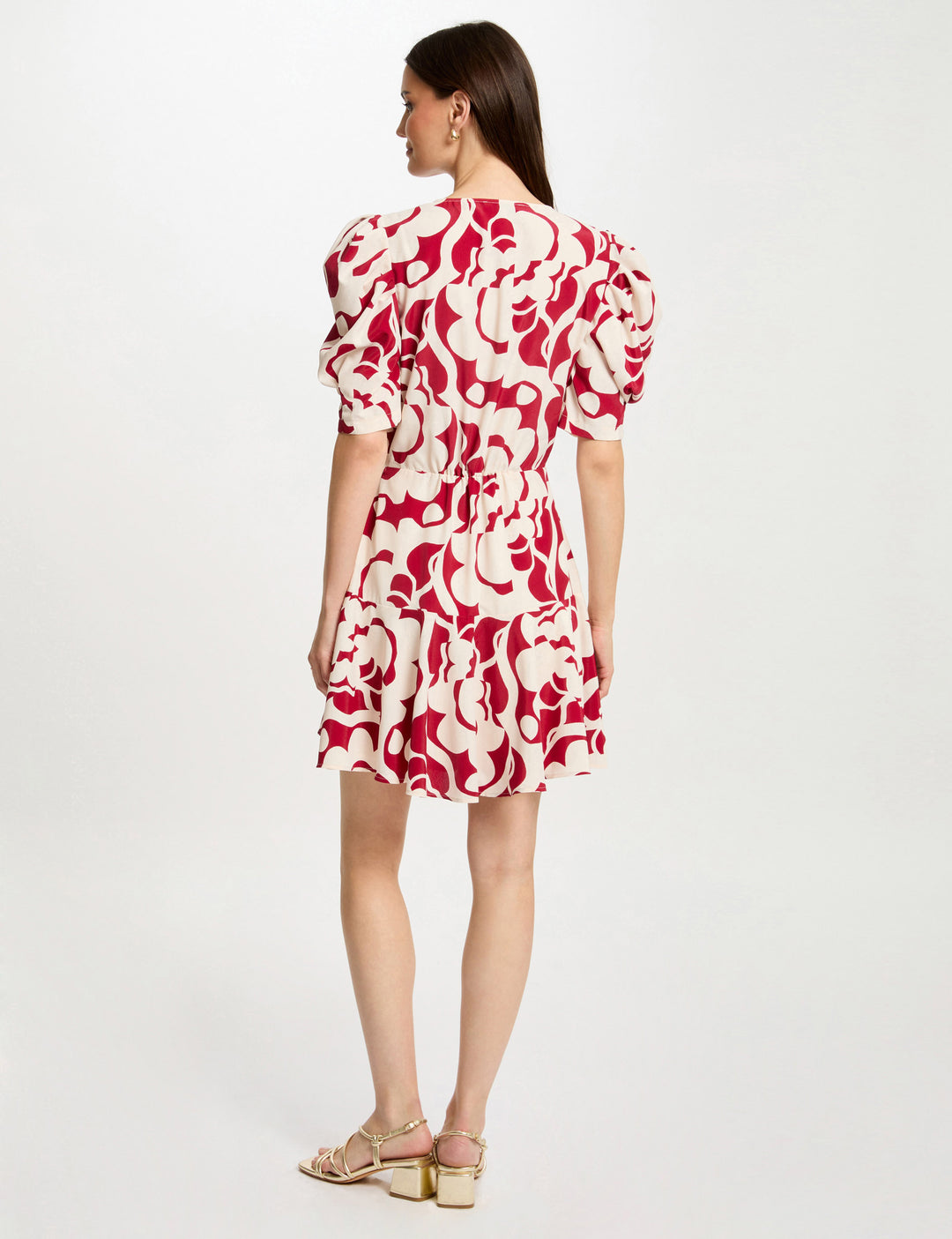 Robe courte évasée imprimée