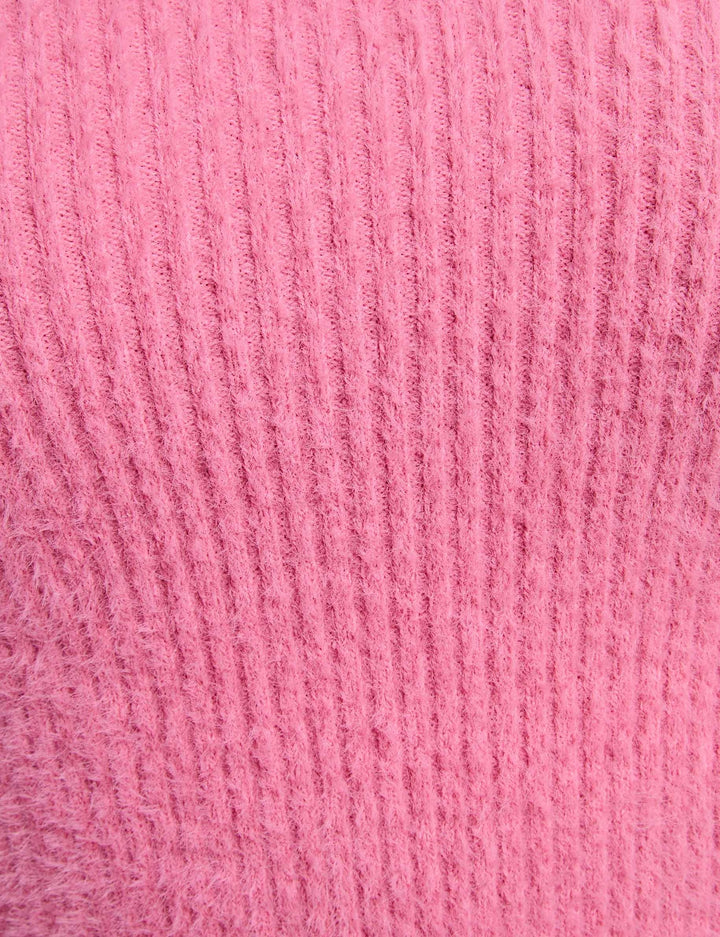 Pull manches longues maille duveteuse