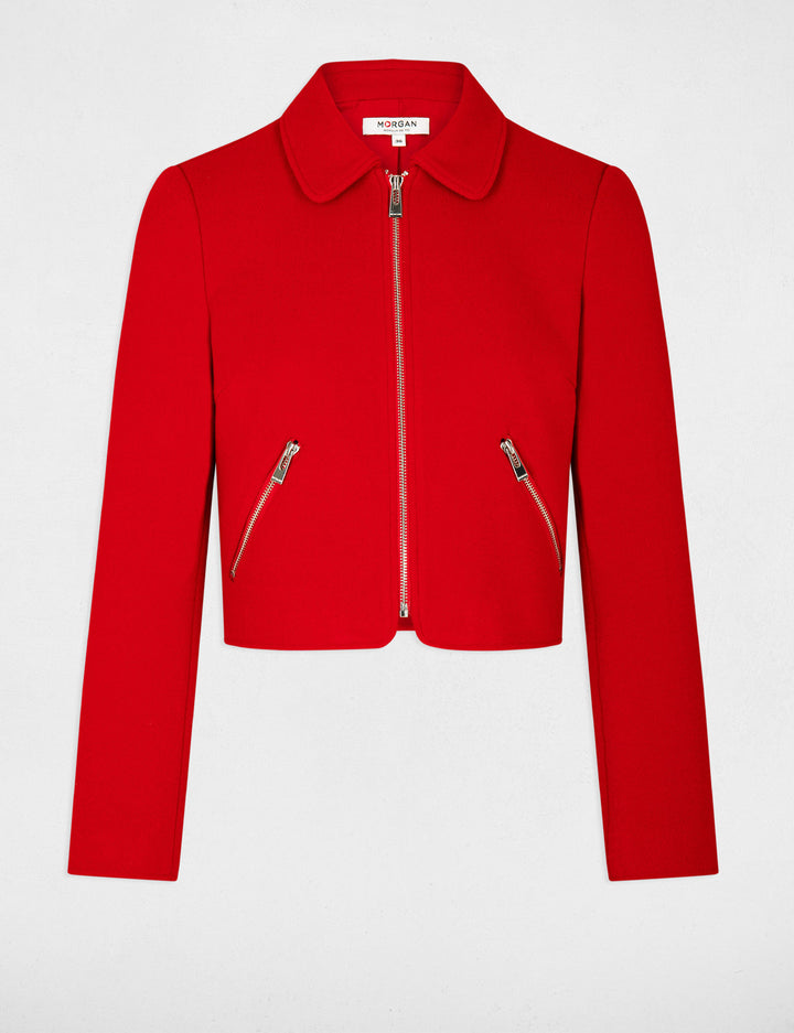 Veste droite zippée