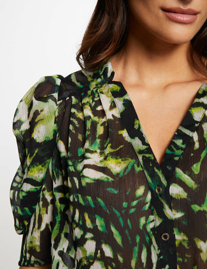 Chemise col en V imprimée