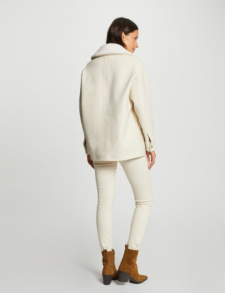 Manteau avec col fourrure amovible