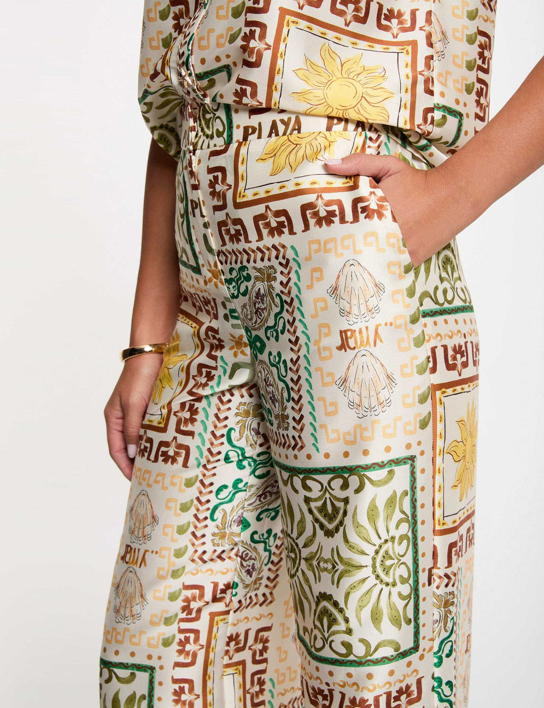 Pantalon large taille haute