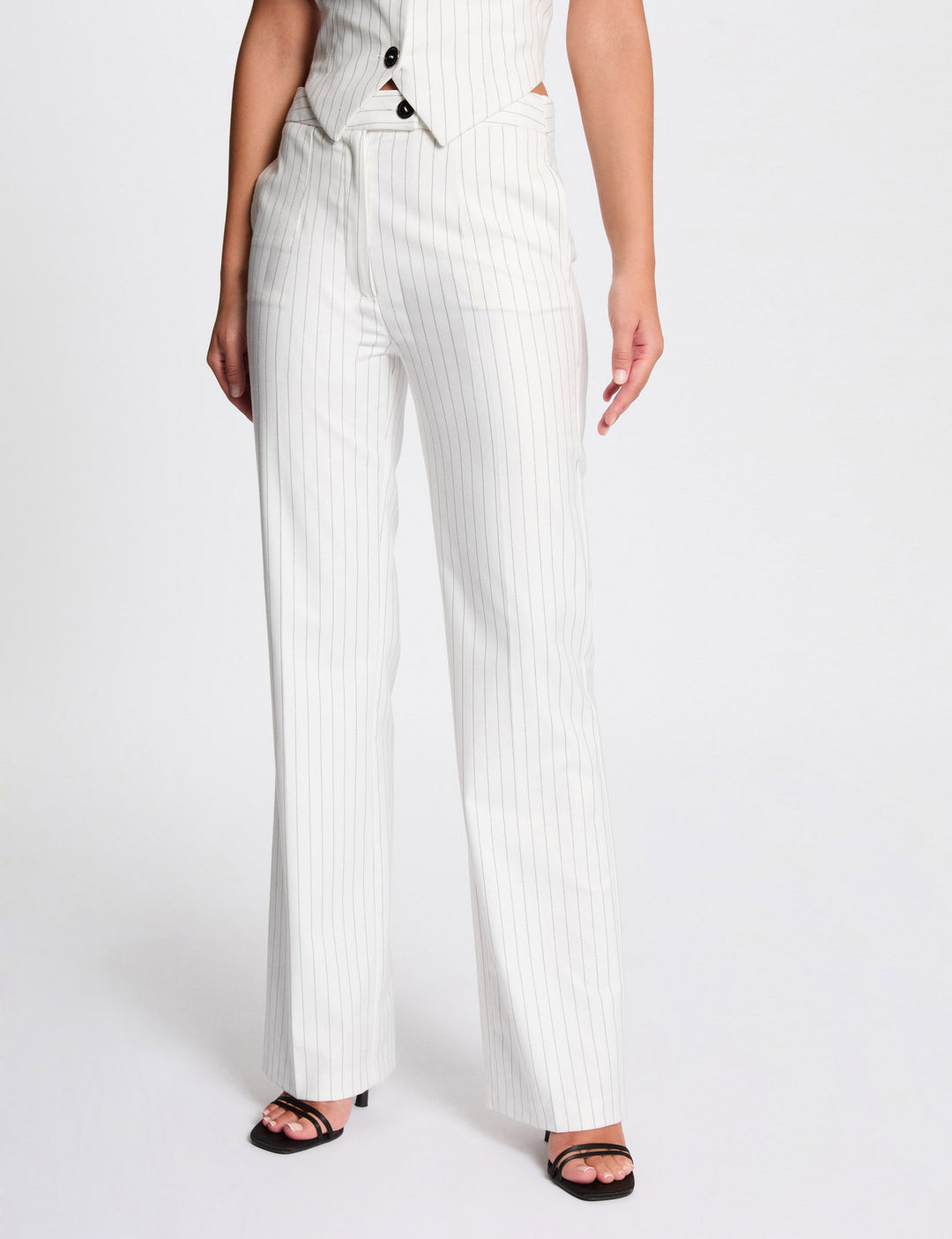 Pantalon droit à  rayures