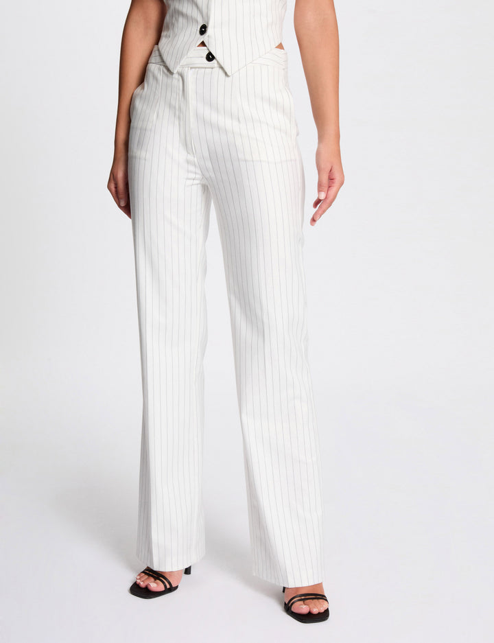 Pantalon droit à  rayures