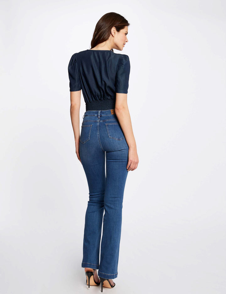Jeans droit avec détails tressés