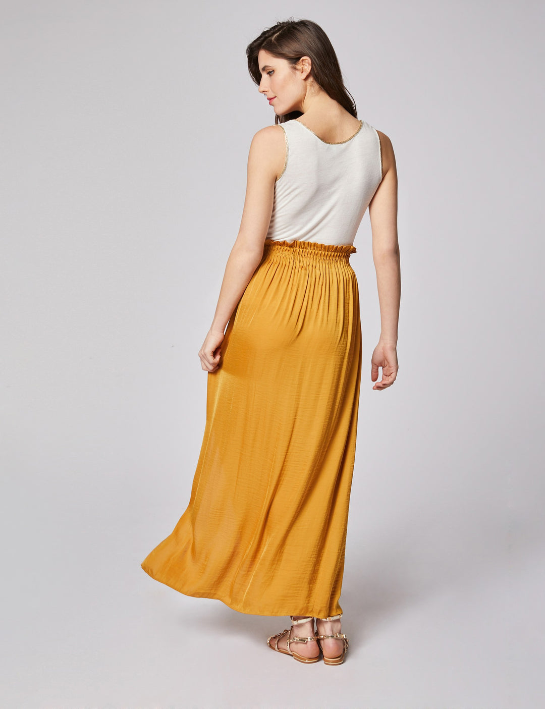 Jupe longue fluide taille élastiquée