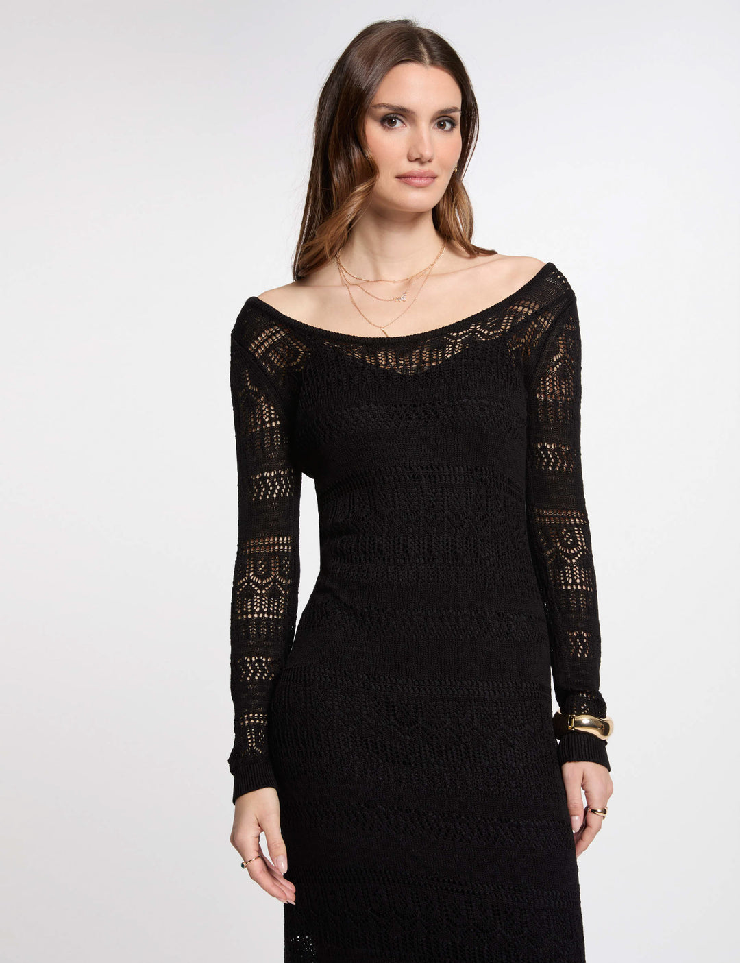 Robe tricot longue ajustée