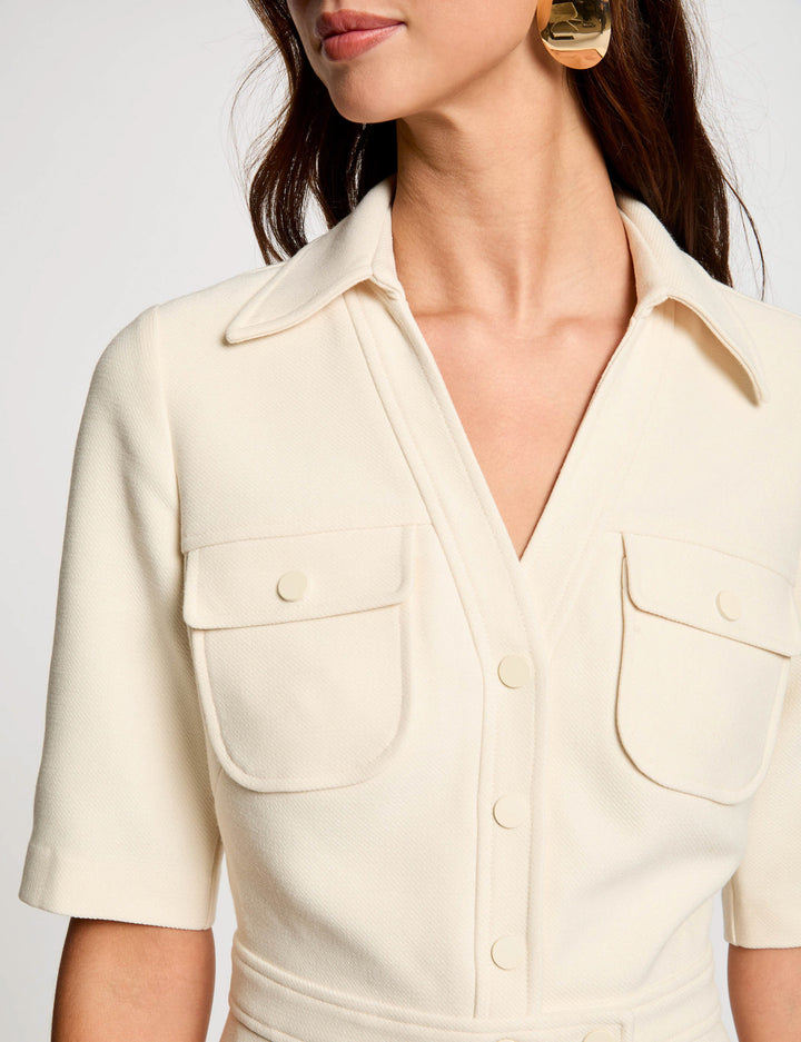 Robe courte trapèze boutonnée