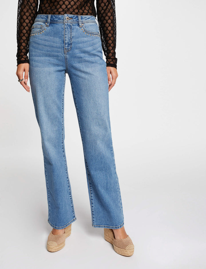 Jeans droit avec clous