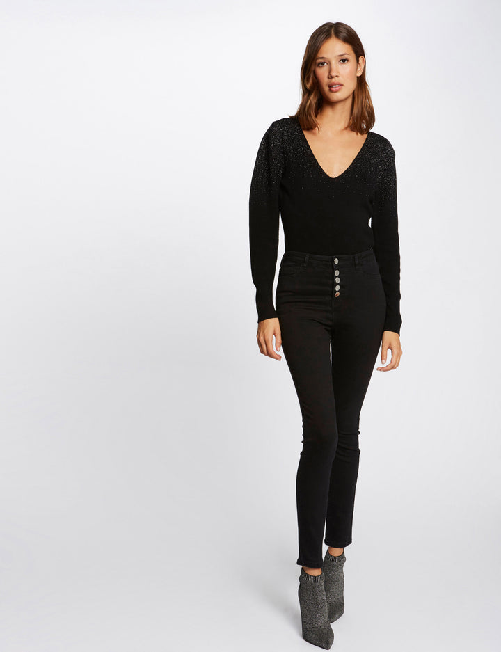 Jeans skinny taille standard boutonné