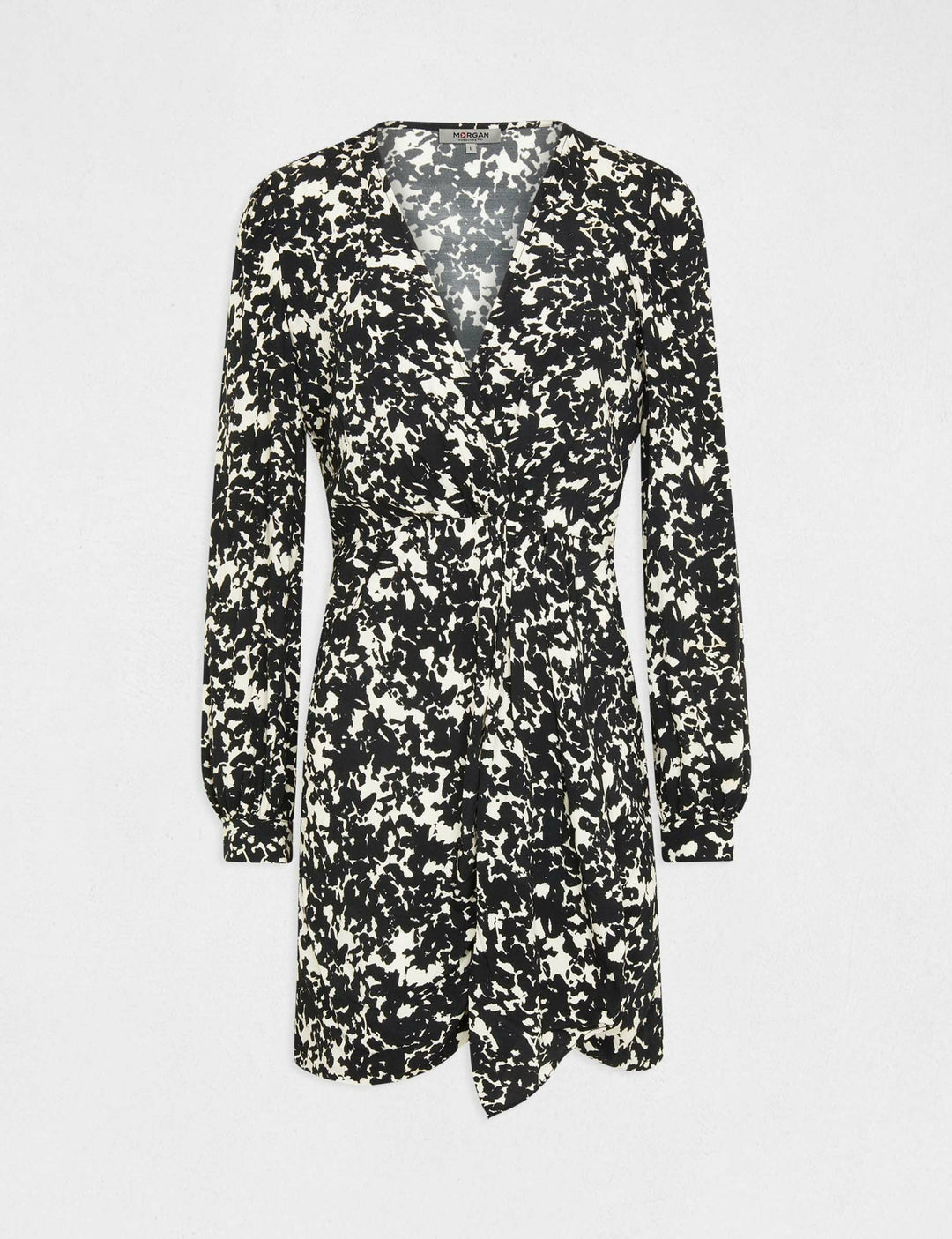 Robe ajustée drapée imprimé abstrait