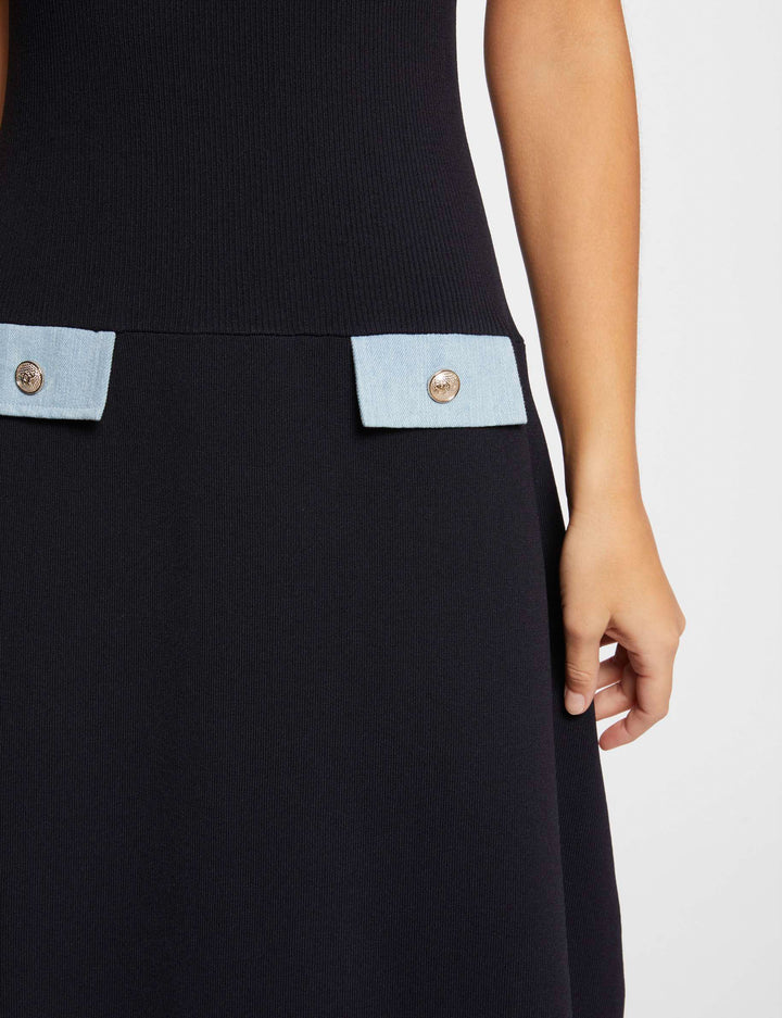 Robe tricot détails en jean