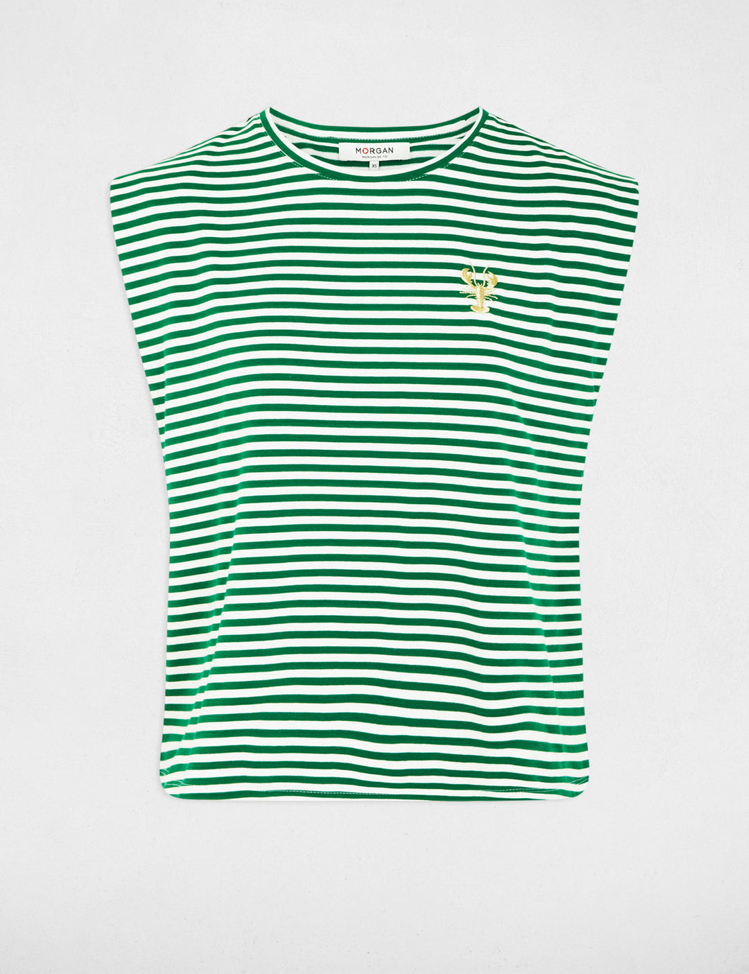 T-shirt rayé brodé