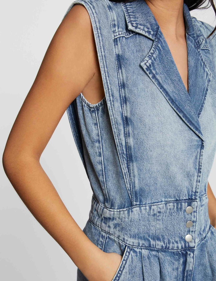 Combishort jean sans manches