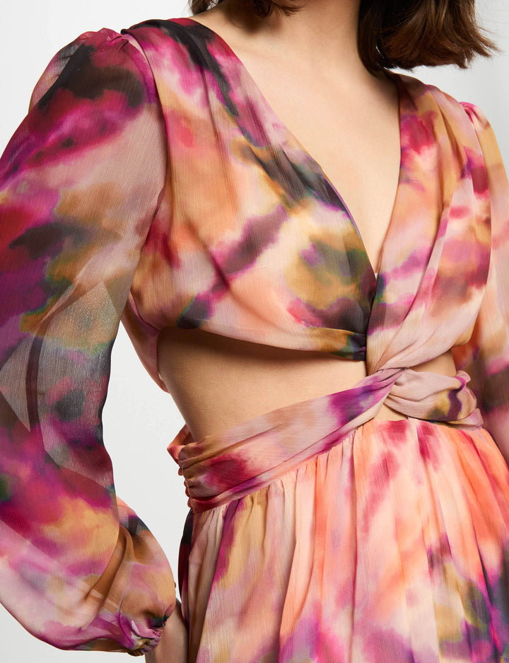 Robe longue droite imprimée