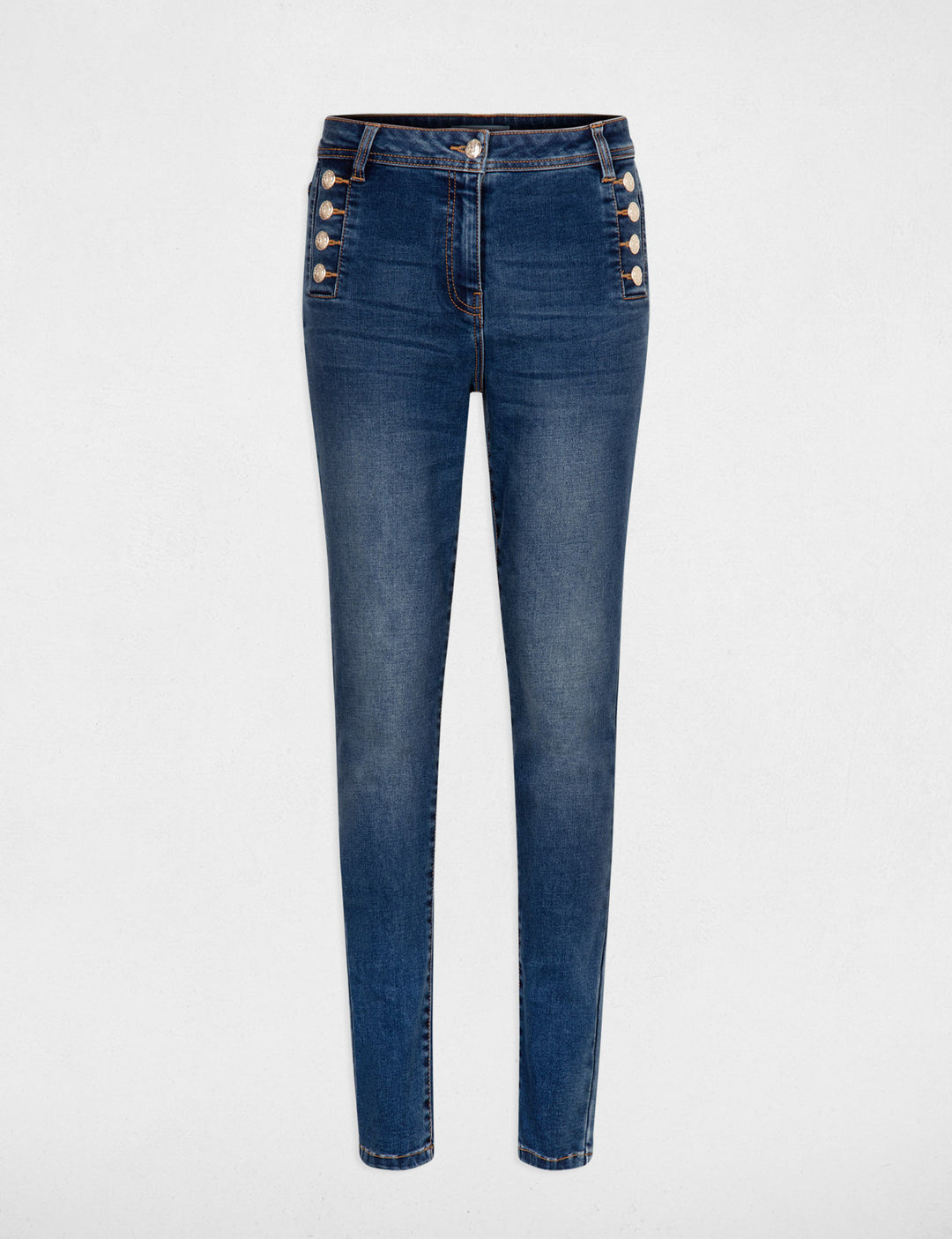 Jeans slim avec boutons