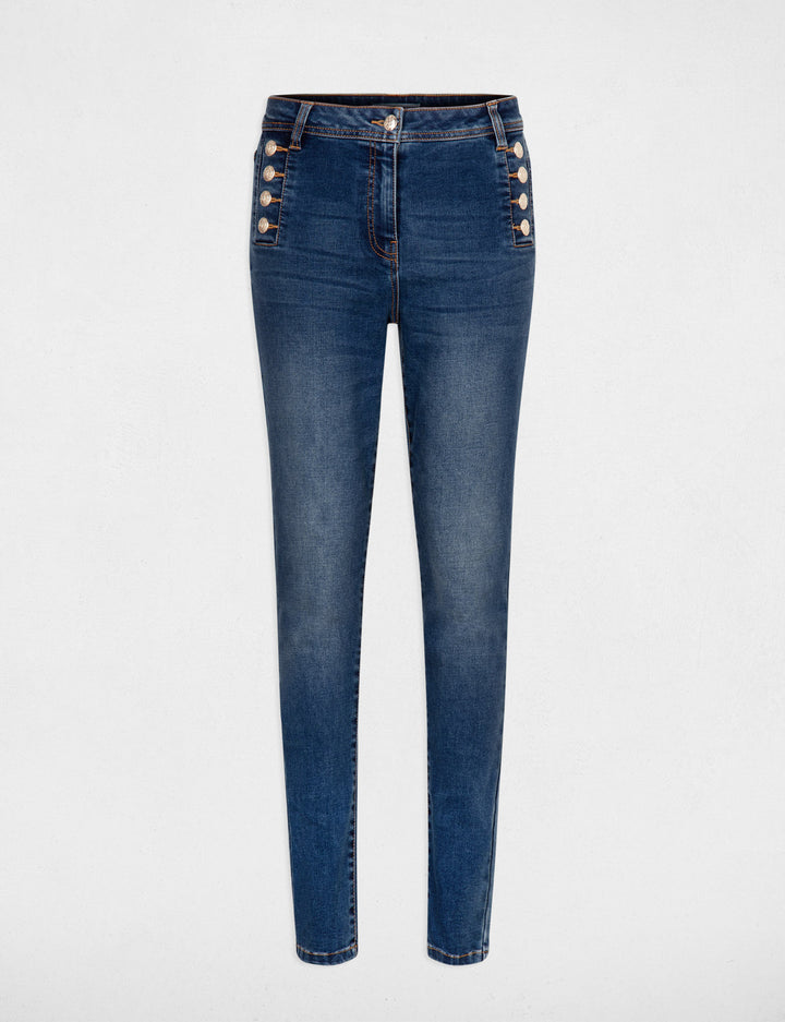 Jeans slim avec boutons
