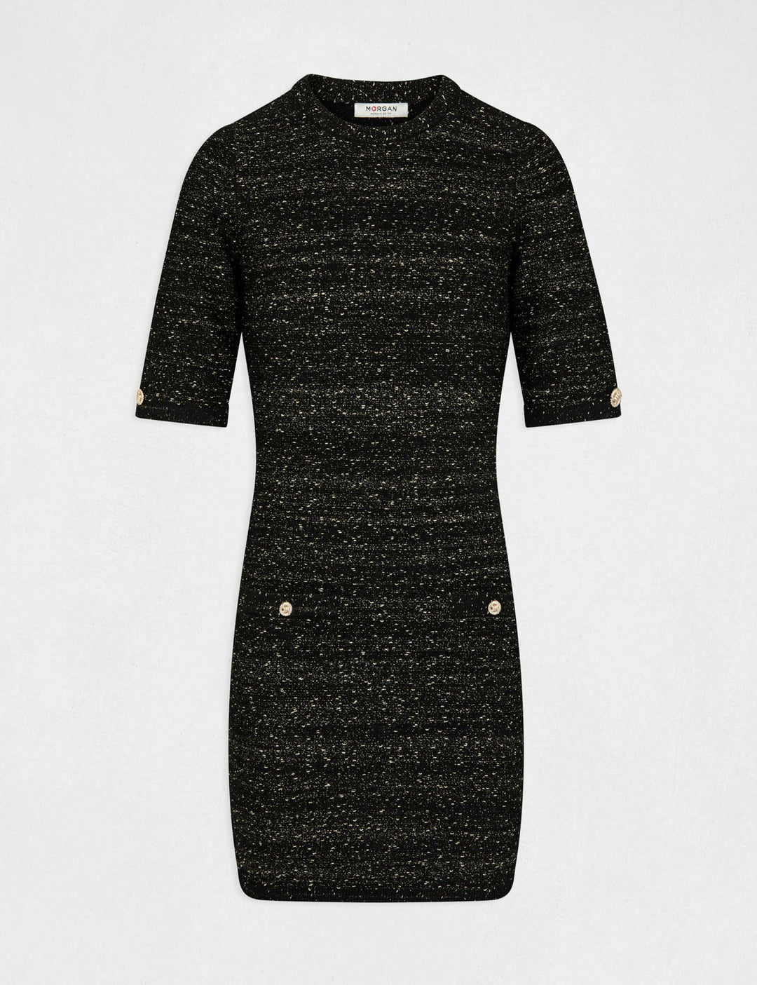 Robe pull ajustée manches courtes