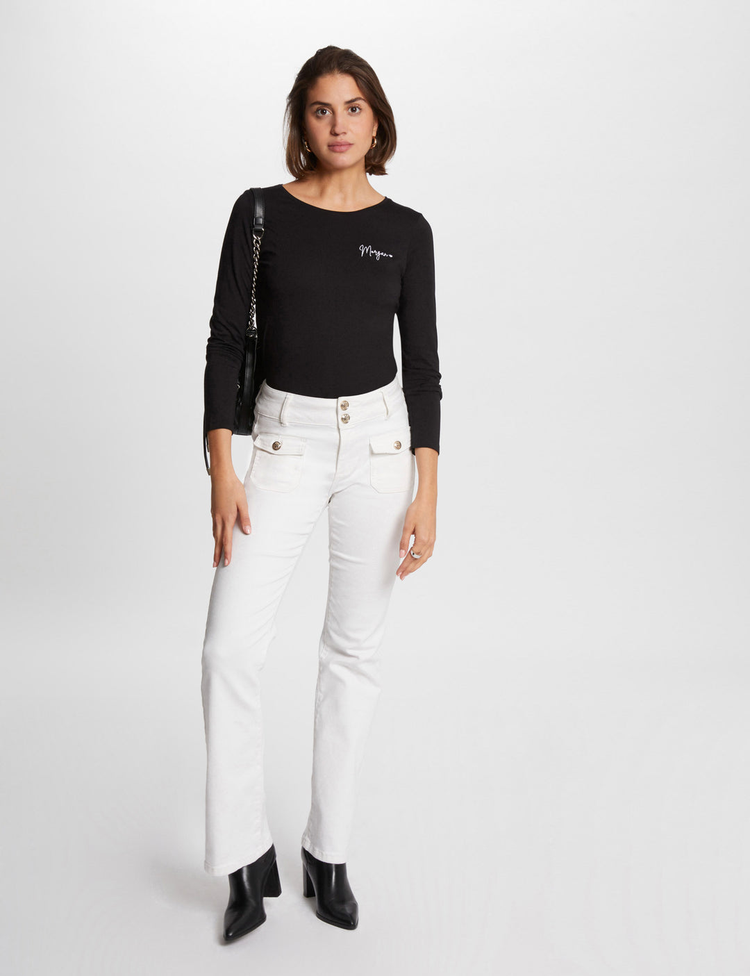 T-shirt manches 3/4 brodé