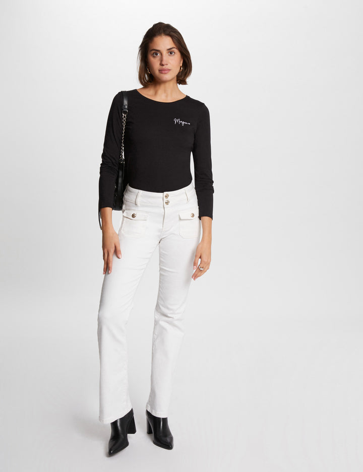 T-shirt manches 3/4 brodé