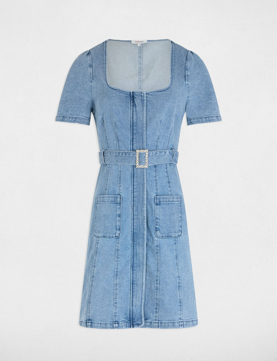 Robe courte droite en jean