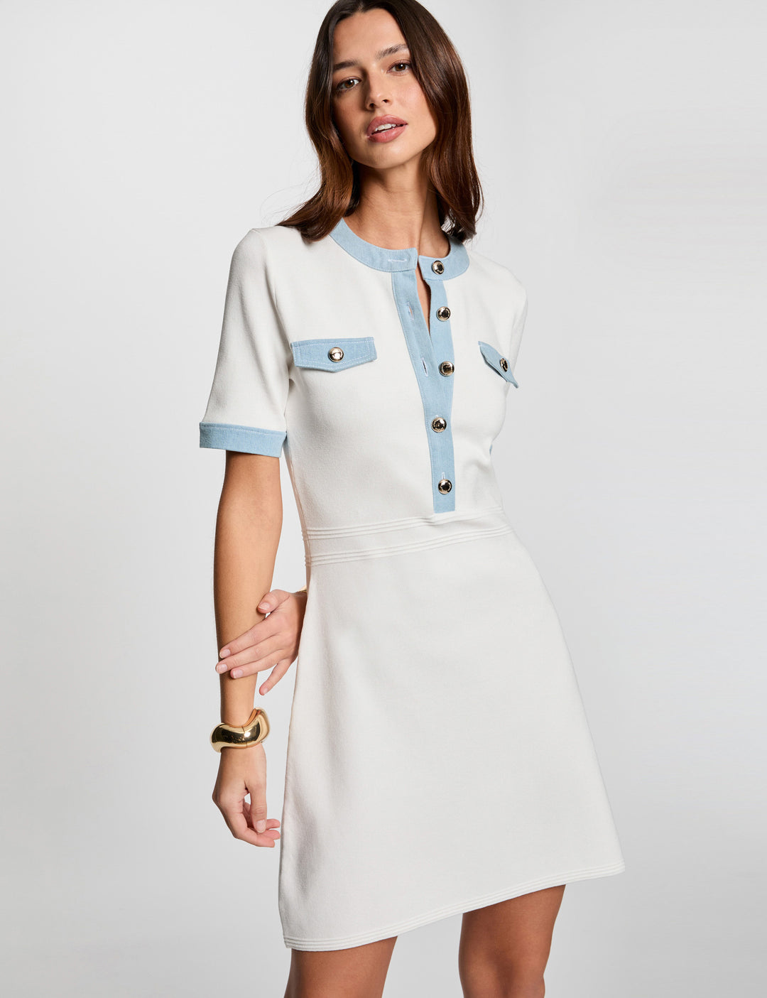 Robe tricot courte trapèze