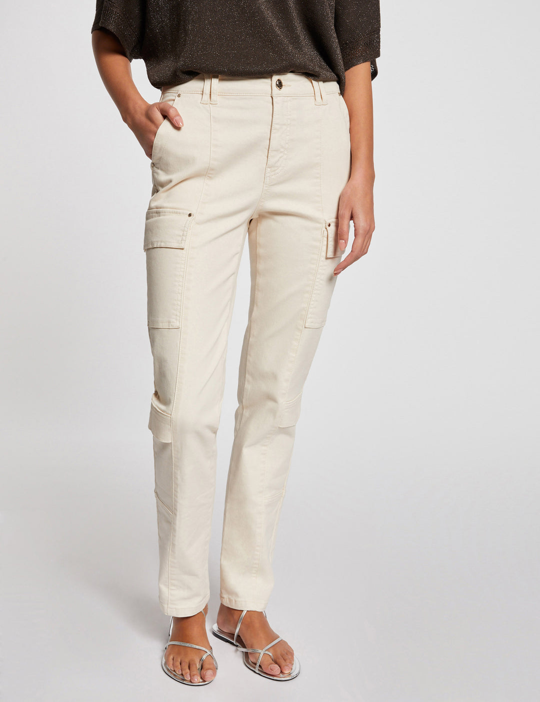 Pantalon cargo taille haute