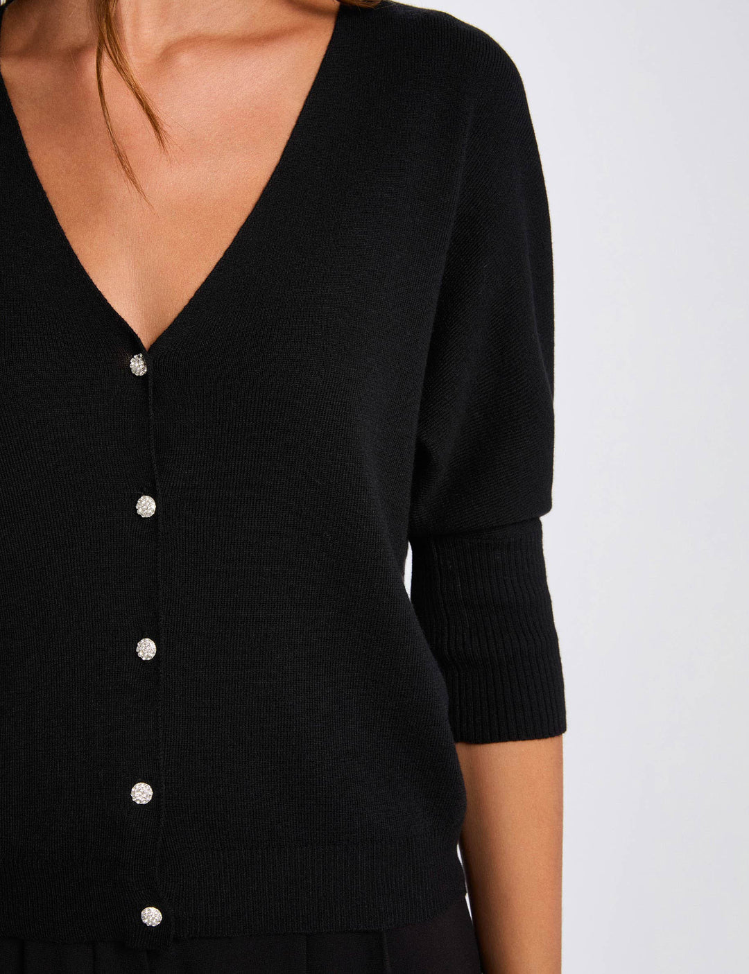 Gilet col en V manches longues