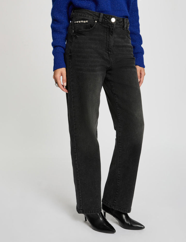 Jean large taille haute