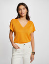 Pull col en V manches courtes