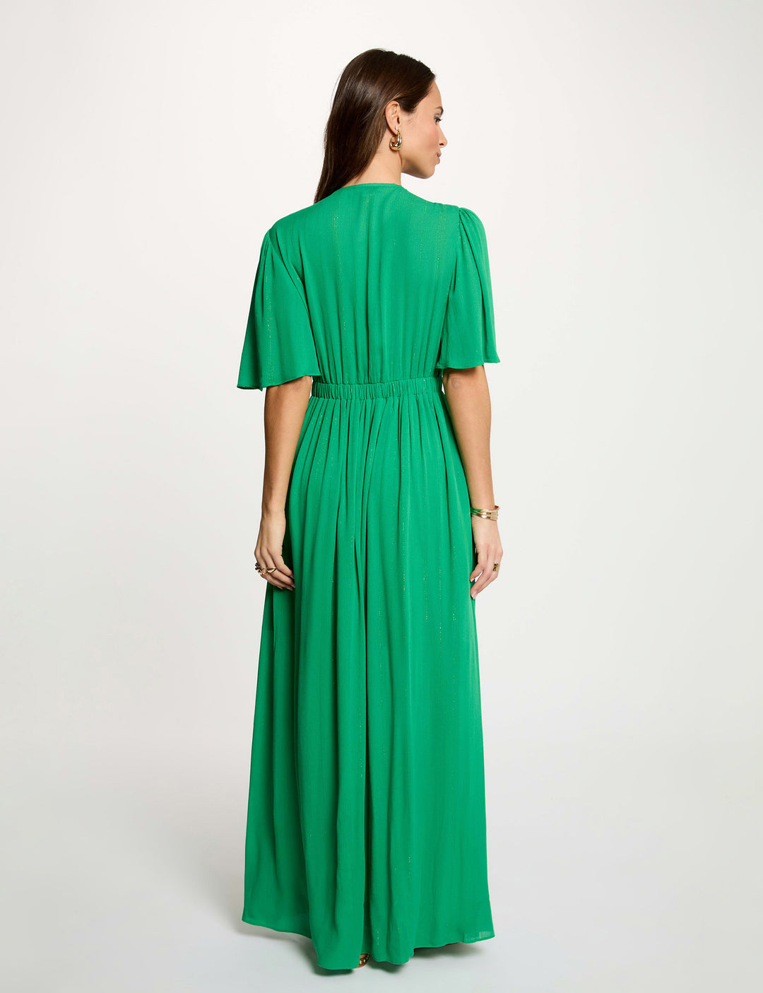 Robe longue col v