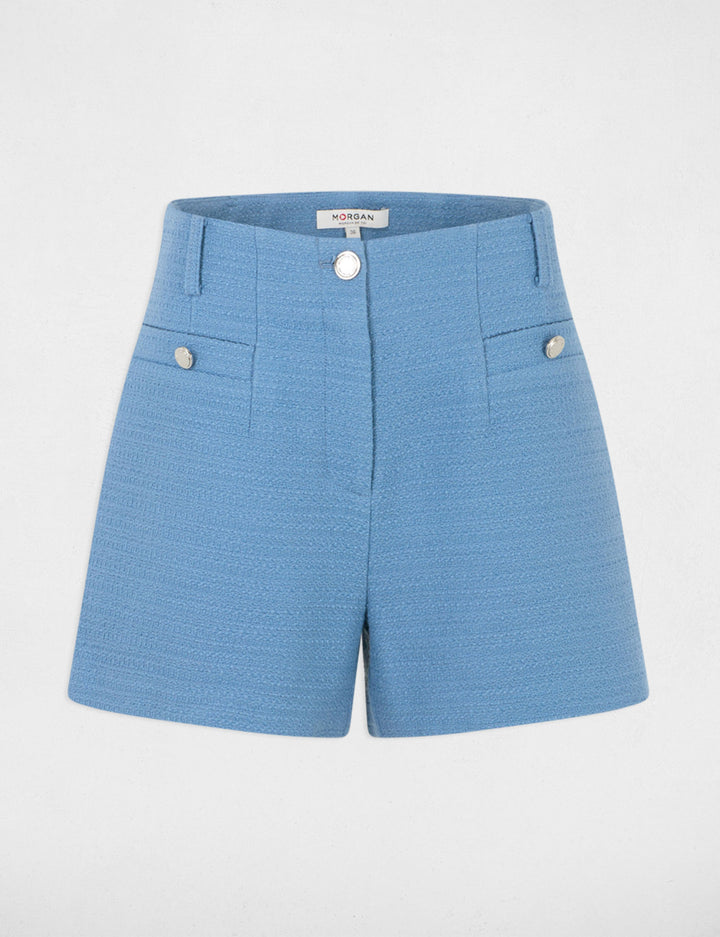 Short droit tweed
